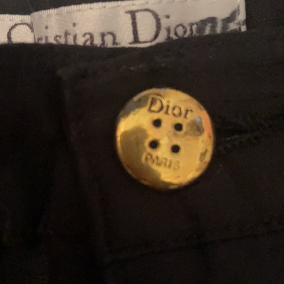 Vintage Christian Dior Boutique Paris Cotton/Silk High Waisted Black Pants - Picture 4 of 13